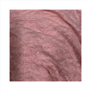 厂家直销定制粉色刺绣蕾丝面料人造丝面料库存批量