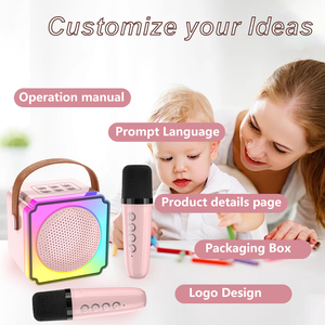 Mini Karaoke Machine Kids Toy Horn <strong>With</strong> 2 <strong>Music</strong> <strong>Player</strong> and Microphone <strong>Portable</strong> Speaker and Mic <strong>With</strong> Led - Product Image 3