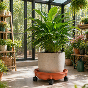 Chariot à plantes robuste avec roulettes pivotantes à 360 degrés et support de plantes à roulettes verrouillables pour intérieur et extérieur - Product Image 5