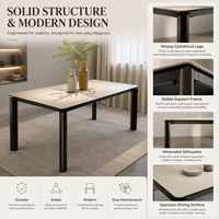 Table à manger moderne en pierre frittée avec pieds en métal, table de cuisine minimaliste pour la maison, fabricant de meubles pour hôtels