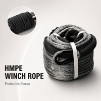 JINLI 11mm Yüksek Mukavemetli HMPE Vinç Halatı 10800kg Kırılma Yükü Sentetik Kablo, Arazi Araçları için Yedek