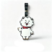 Accessoires de charme pour sac en PVC, style Kpop coréen BT Merch, mignons, anti-perte, étiquette de voyage, étiquette de bagage de dessin animé pour l'identification à l'embarquement