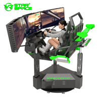 Simulateur de course VR à trois écrans pour divertissement en intérieur, machine de jeu de course de voitures 4D avec fauteuil de jeu