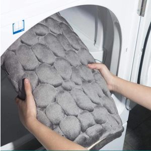 FIGOO - <span class=keywords><strong>Tapis</strong></span> <span class=keywords><strong>de</strong></span> bain moderne en mousse à mémoire <span class=keywords><strong>de</strong></span> forme, séchage rapide, super absorbant, <span class=keywords><strong>antidérapant</strong></span>, effet pierre, <span class=keywords><strong>pour</strong></span> la maison - Vente chaude - Product Image 3