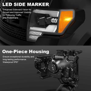 Proiettore a LED per fari 2008 F-150 <span class=keywords><strong>Ford</strong></span> F150 2014 DRL Upgrade faro faro luce tornante sequenziale gruppo lampada - Product Image 3