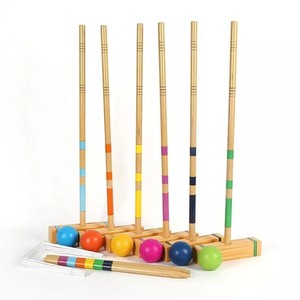 ผู้เล่น6คนกำลังเดินทางเล่นเกมสนามโครเก้ไม้สนพรีเมี่ยมสำหรับครอบครัว - Product Image 1