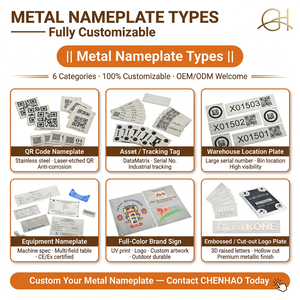Placas de Identificación con Logotipo Personalizado, Placas de Metal Cepillado de Acero Inoxidable y Aluminio en Blanco para Número de Trabajo, Imán con Orificio de Montaje - Product Image 5