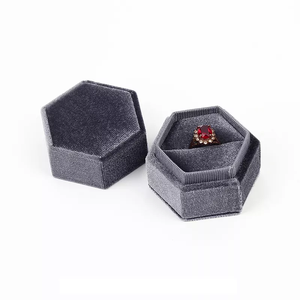 Personalized Jewelry <b>Boxes</b> Custom logo Ring Necklace Gift Packaging Jewelry Box Suede Ring Packaging Velvet <b>Small</b> Jewelry Box - Product Image 2
