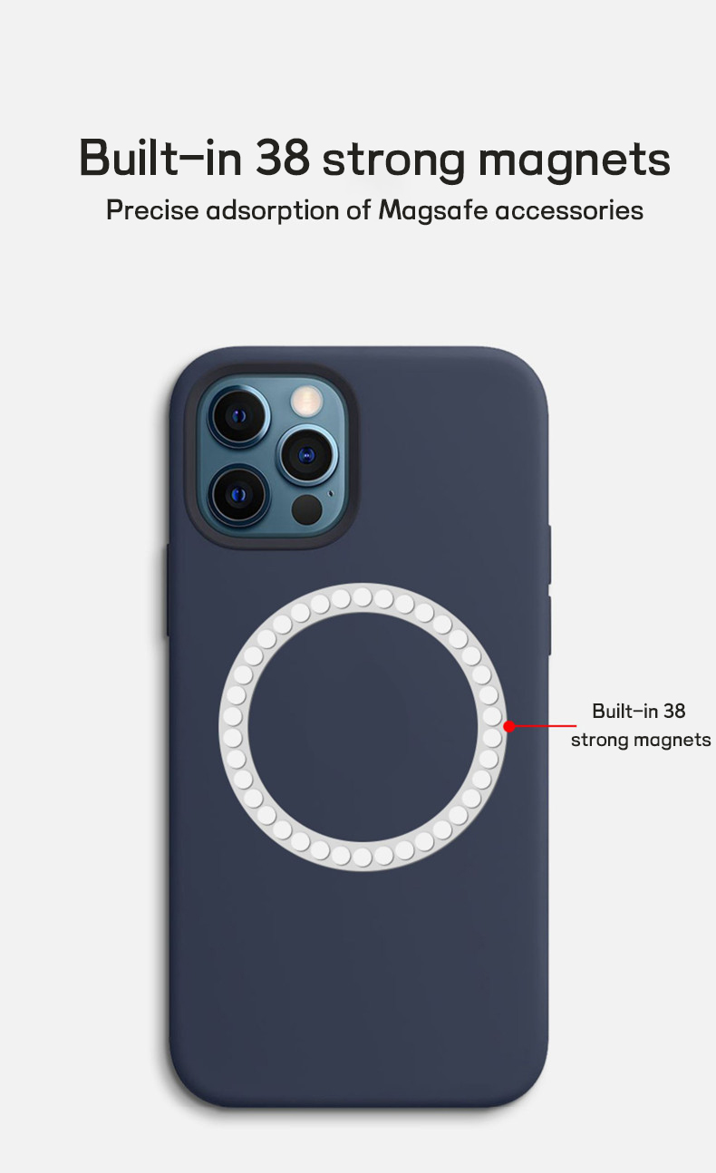 Liquid Magnetic Mobile Phone Silicone Cases Shockproof For Iphone 12 Pro Max