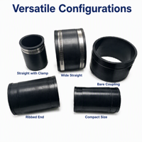 Raccord de tuyau flexible en caoutchouc EPDM avec collier de serrage en acier inoxydable pour soufflet réducteur droit