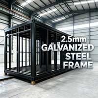 Maison modulaire extensible fabriquée en Chine, maison préfabriquée mobile 2 chambres 1 salle de bain, maison familiale compacte résistante au vent, au feu et au froid