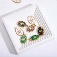 Haute qualité en acier inoxydable ovale émail coeur aimant soleil pendentifs à breloques pour collier faisant des accessoires de bijoux à bricoler soi-même