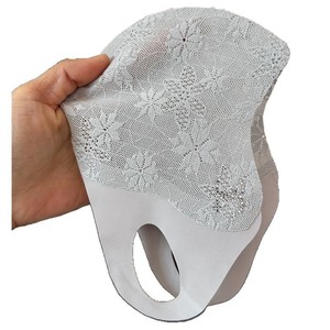 Masque de protection solaire en dentelle pour femmes, rose, respirant, protection UV, voile facial pour le cyclisme en plein air - Product Image 4