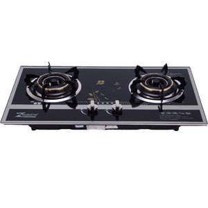 เตาแก๊สสองหัวแบบกระจกเซรามิก โครงสแตนเลส สำหรับทำอาหารที่บ้าน - Product Image 1