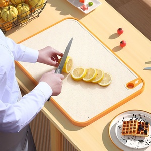 Planche à découper double face en plastique et paille de blé, accessoires de cuisine pour couper la viande, les légumes et les fruits - Product Image 2