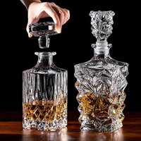 Decantador de Lujo para Whisky, Botellas de 700 ml y 750 ml, Botella Plana para Champán, Vodka, Cerveza, Whisky, Vaso Mezclador y Decantador