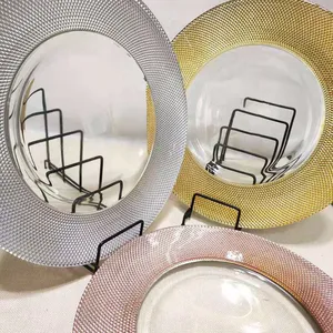 Hot New Models Glass Charger Plate And Glass Charger Plates Wedding And Gold Rim Glass Charger Plates