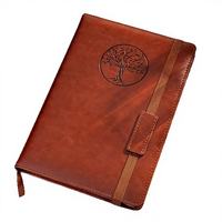 Agenda personnalisé A5 en cuir PU vintage avec motif arbre de vie, couverture rigide, élastique et 100 feuilles, idéal comme cadeau d'affaires