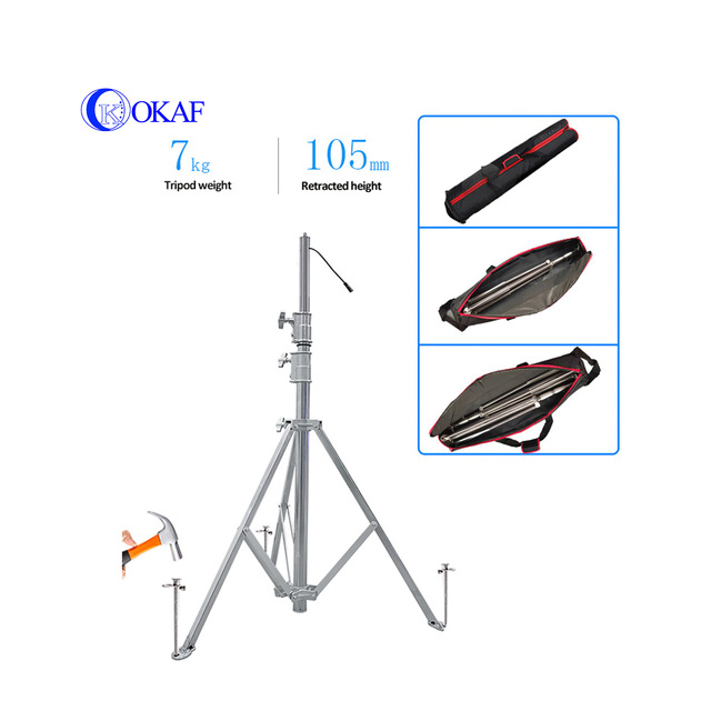 Lightweight Stainless Steel Light Stand Portable Tripod Built in Battery Camera Tripod