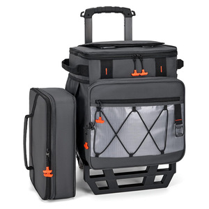 Portable Foldable Cooler Box Large Capacity Insulated Picnic Bag Waterproof Oxford Cloth Outdoor Use Grey - Product Image 1