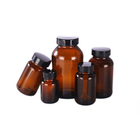 Bouteille vide en verre brun avec bouchon noir, résistante à la lumière, à large ouverture, 60ml, 75ml, 100ml, 120ml, 150ml, 200ml