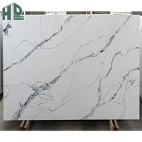 Dalle de pierre artificielle en quartz blanc Calacatta de grande taille, résistante aux taches, pour îlots de cuisine, comptoirs, bars et tables basses