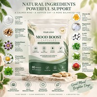 Capsules pour améliorer l'humeur, marque privée, soulagement du stress, soutien à l'équilibre de l'humeur, fabrication OEM ODM