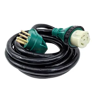 50 Amp 15 pies Heavy Duty RV Generator Cable de alimentación 6/3 + 8/1 Calibre STW Cable con conector hembra de bloqueo Twist SS2-50R