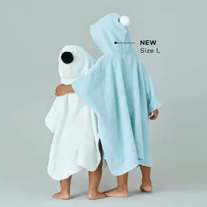 Vente en gros Taille personnalisée Couleur Enfants Bambou Serviette poncho à capuche en coton