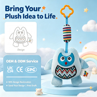 Jouet en peluche suspendu personnalisé pour bébé, mobile de berceau, hochet apaisant et compagnon de sommeil pour nouveau-né, vente en gros