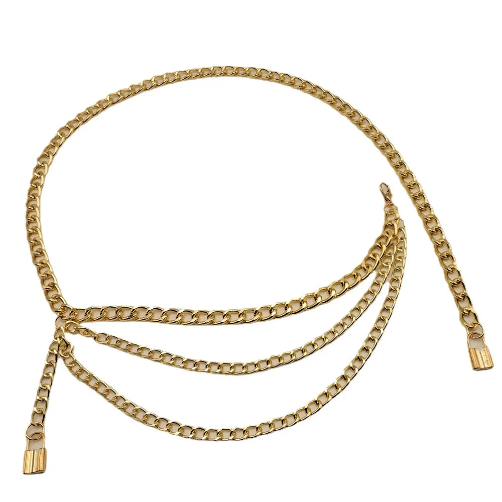 Chains Designer Belts Gold Custom Metal Women Steel Stainless Link Belt Chain Waist Customizable chain belt