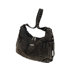 Marque chinoise 	 Sac fourre-tout décontracté léger pour femme en jean, multifonctionnel, style japonais, fermeture éclair - Product Image 1