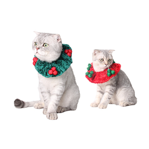 Vestido navideño para mascotas, perro, gato, <span class=keywords><strong>Elisabeth</strong></span>, poliéster, patrón de animales con lazo de tela suave para decoración de cuello - Product Image 5
