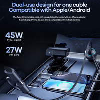 Chargeur de voiture REMAX CC10 90W, USB C rétractable, charge rapide, 4 ports PD45W, adaptateur allume-cigare, câble Type C intégré de 80 cm