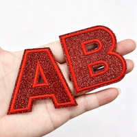 Lot de 5,9 cm A-Z 0-9 Noir Bleu Rose Rouge Paillettes Lettres et Chiffres Thermocollants Personnalisés pour Accessoires Vestimentaires
