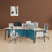 Mobilier de coworking, poste de travail modulaire en espace ouvert, bureau de luxe pour 6 personnes