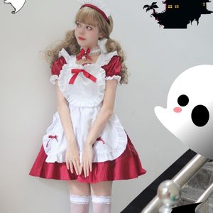 Lolita Maid Costume Wine Red Anime Style Cosplay Outfit For Game Role Playing 14 Years Up - Product Image 5
