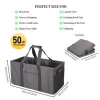 Sac fourre-tout utilitaire extra large 42L en tissu Oxford, sacs d'épicerie pliables réutilisables avec poignées et poches