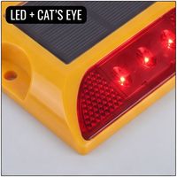 Borne de signalisation routière solaire LED réfléchissante double face IP68 à couleur personnalisée, clignotante et à lumière constante, pour les délimitations de parking