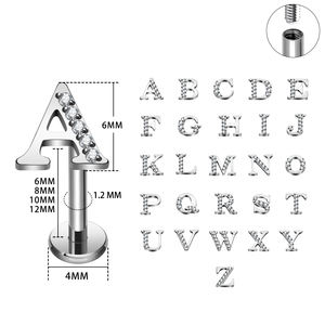 Titane Piercing En Gros Anglais Lettres Forme Tragus Conque Boucle D'oreille À Charnière <span class=keywords><strong>Clicker</strong></span> Nez Narine Anneau Femmes Piercing Bijoux - Product Image 3