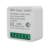 Mini Interruptor WiFi de 16A Compatible con Tuya, Relé Inteligente para el Hogar, Control Remoto por Aplicación Smart Life, Temporizador, Compatible con Alexa y Google Home