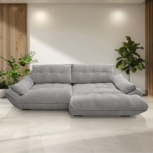 Divano VIVO MEGASOFA per Soggiorno con Penisola a Destra in Tessuto Grigio - Product Image 1