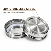 Couvercle de bocal en acier inoxydable 304 de qualité alimentaire 60 mm, sans BPA, réutilisable, à ouverture facile, pour récipients alimentaires en verre, sans BPA, OEM ODM