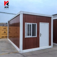 Maison préfabriquée modulaire pliable de 20 pieds, bureau portable, mini-villa mobile, maison extérieure pliable de taille conteneur avec roues