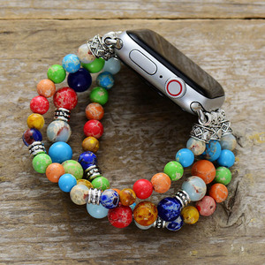 Bracelet perlé en résine pour Apple Watch, 7 couleurs, bracelet tendance pour Apple Watch - Product Image 2