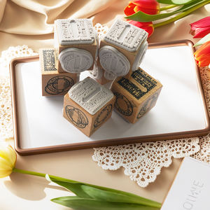 Sellos de madera funcionales creativos para álbum de recortes, herramienta estacionaria escolar para oficina, estamos de goma de madera para uso personal - Product Image 2