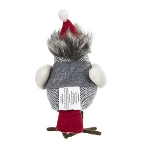Figura de pájaro de tela con lazo a cuadros y sombrero rojo, 3,9x4,3x6,3 pulgadas, decoración navideña, juguete, paquete de 2 - Product Image 5