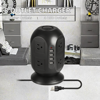 Menara Strip daya dengan port USB pelindung lonjakan listrik Outlet daya soket dengan kabel ekstensi