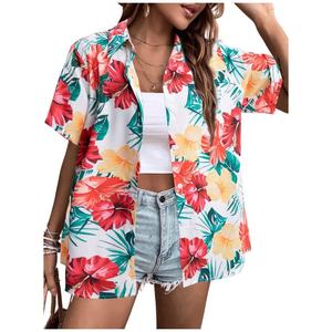Trajes 2025 camisa hawaiana suave fresco verano Hawaii camisas Floral tropical estampado cuello en V manga corta Camiseta botón Up Tops - Product Image 3