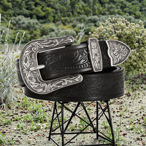 Cinturones de Cuero Genuino de Marca CP, Diseño de Lujo, Hebilla de Aleación, Estilo Vaquero Occidental, Vintage, a la Moda, para Hombre y Mujer, 2-4 cm - Product Image 3